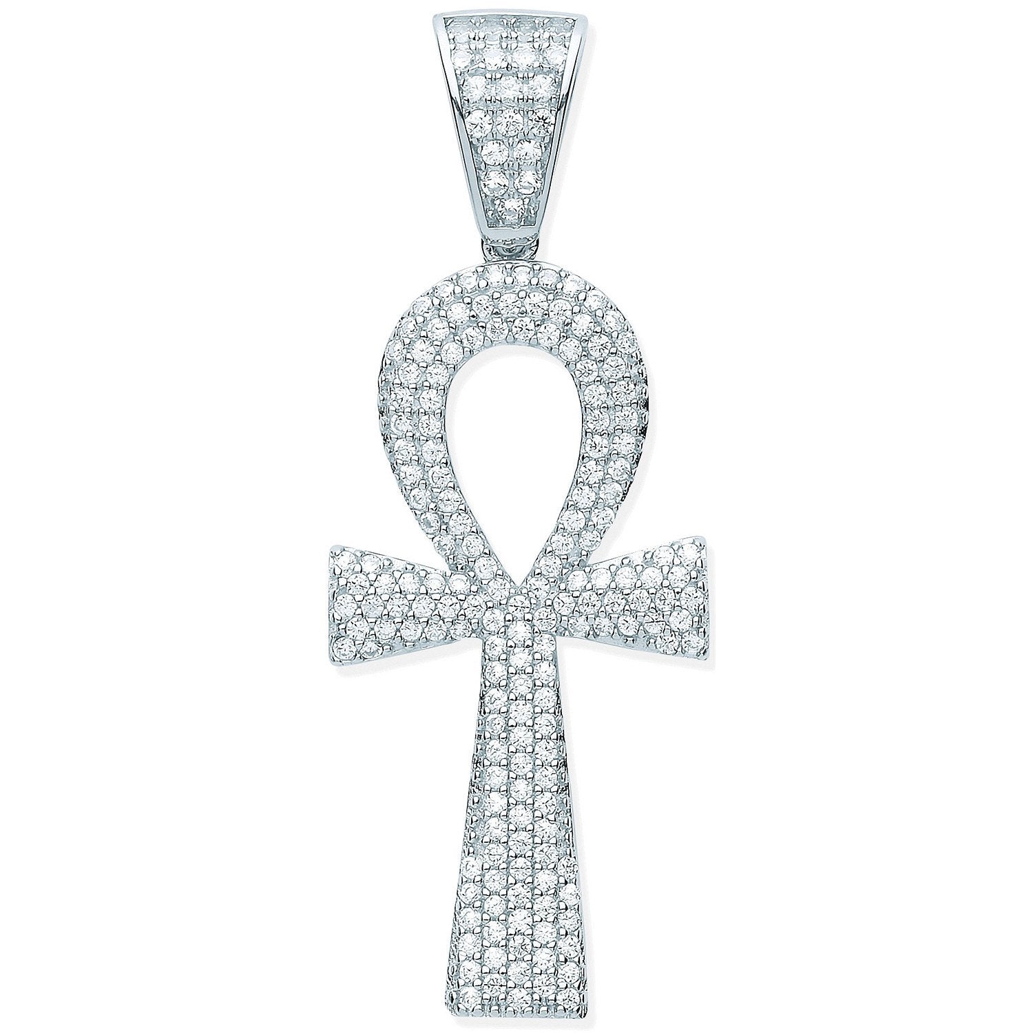 Silver Cubic Zirconia Ankh Cross - Key of Life - Luxury Watch - Certified Authentic – Luxury Watch by Imperial Time UK